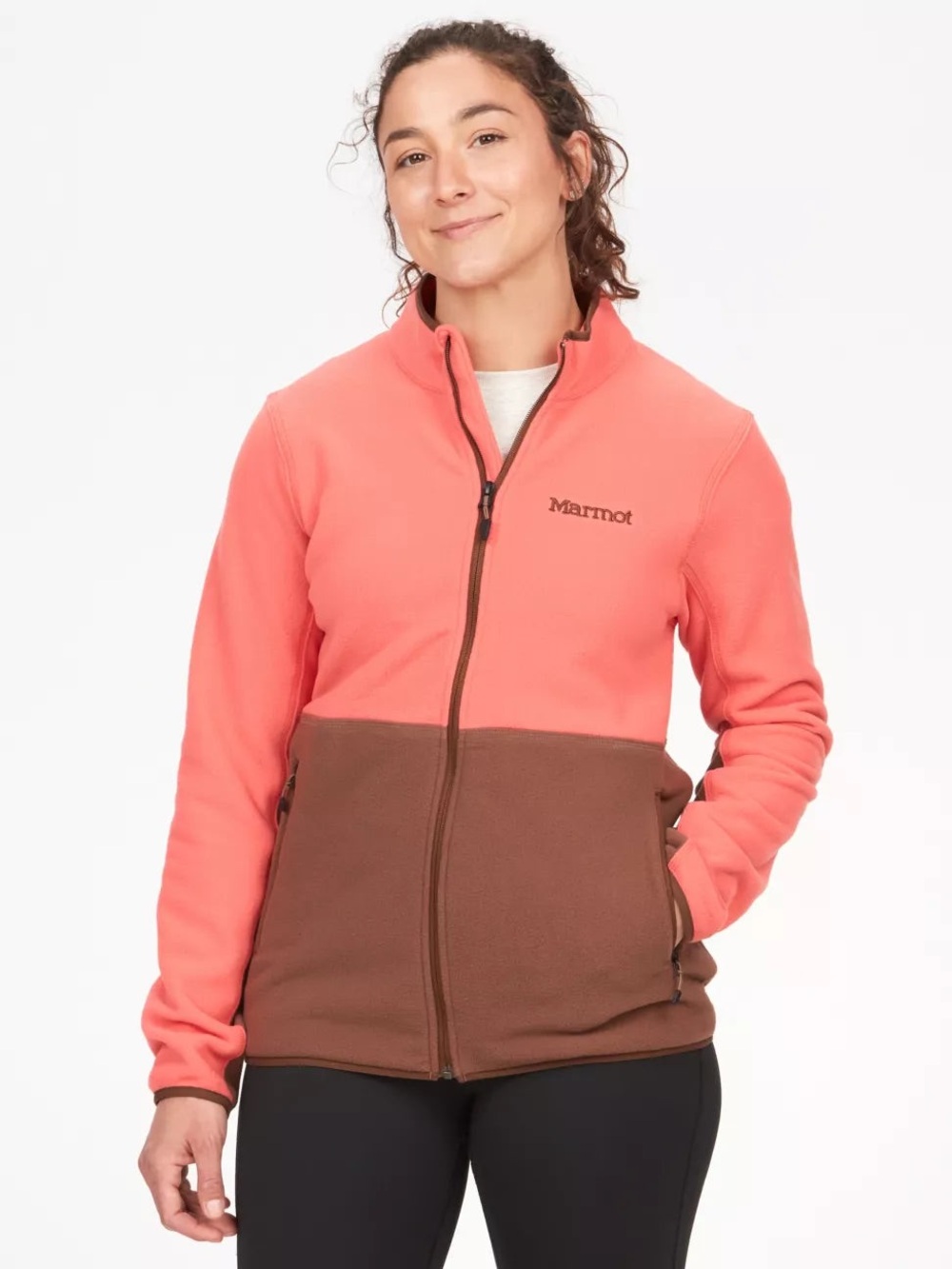 NWT Women’s Marmot Rocklin Full-Zip Fleece Jacket in Grapefruit/Pinecone size M